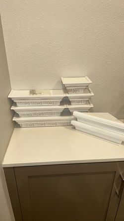 Set of Rustic White shelves (comes with screws)
