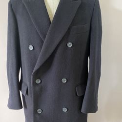 Zignone wool double breasted long coat. Size XL or 42R.