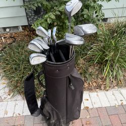 Ladies matching golf club set. Right handed with golf bag