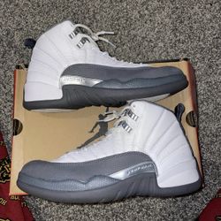 jordan 12 retro white dark grey