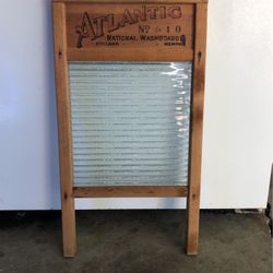 Antique Authentic Atlantic Glass Washboard 