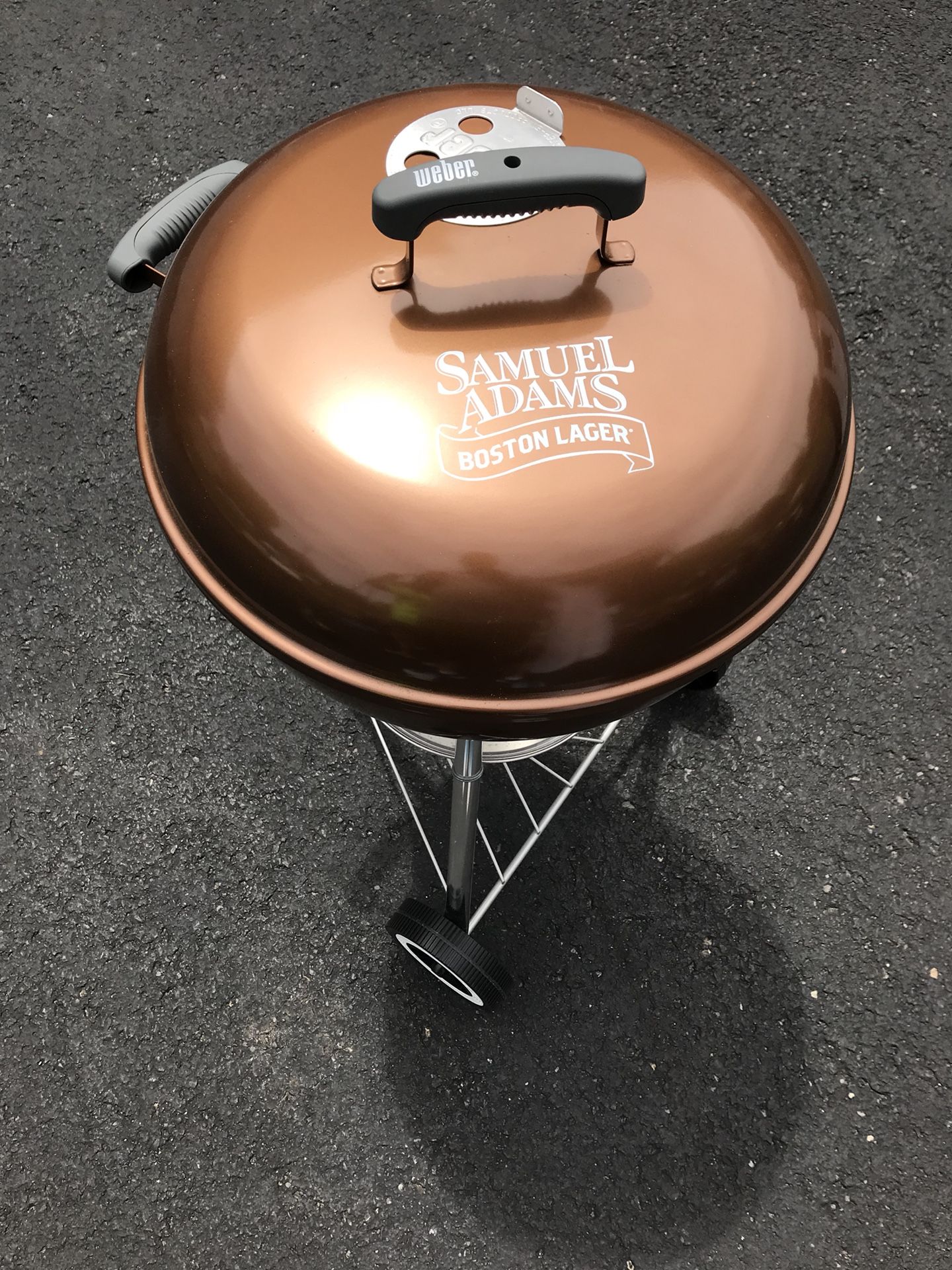 Weber charcoal grill; Special Edition Sam Adams