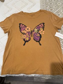 Lucky Brand Butterfly Graphic T-Shirt Size M