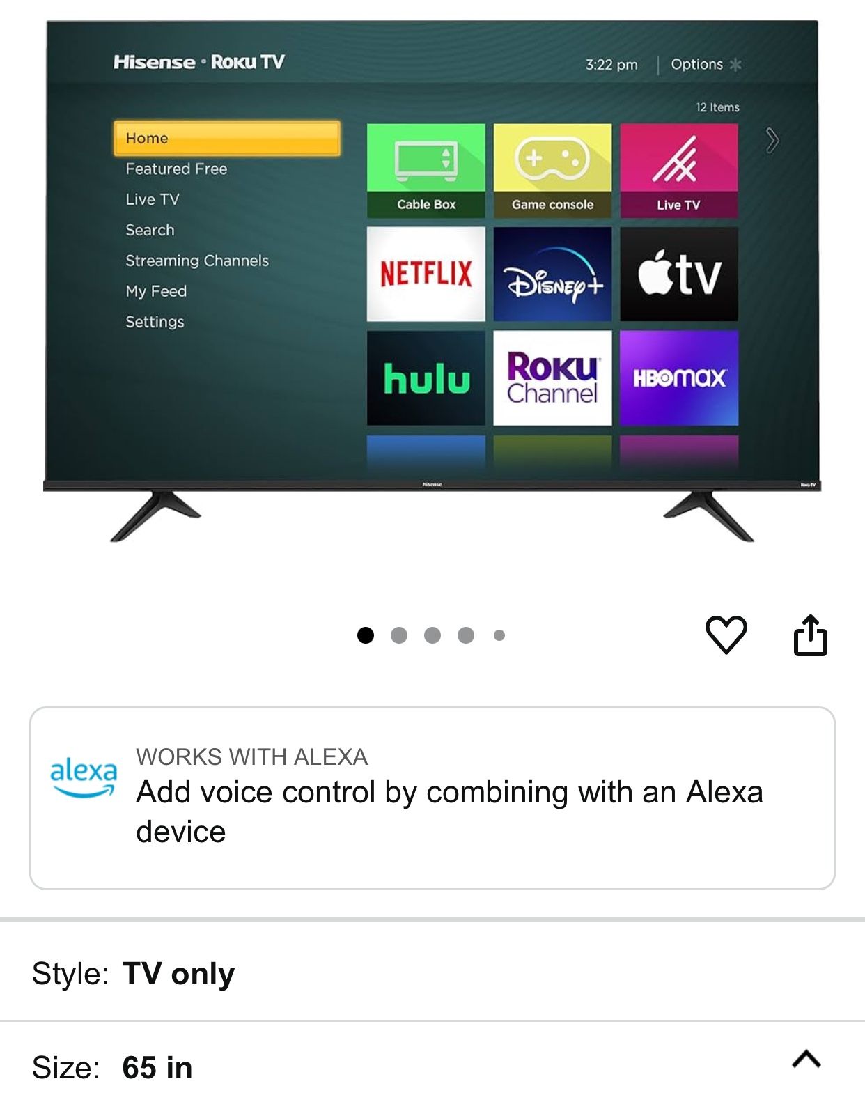 65 Inch Hd tv Roku