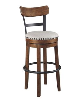 1, 30" tall farmhouse bar stool. Dark brown. Signature by design