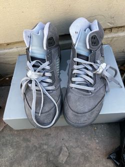 Air Jordan 5 Grey Suede High-Top Sneakers