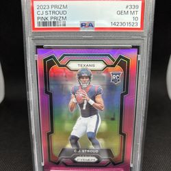 2023 Panini Prizm Pink Prizm C.J. Stroud #339 PSA 10 Houston Texans Rookie