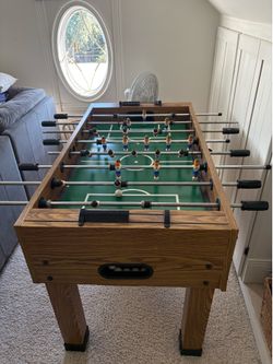 Solid Wood Foosball Table – Excellent Condition