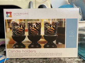 3 Piece Glass Candle Holders