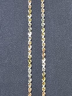 14kt Tri-Color Rope Chain. (C-3) 22", 10.7g, 3mm, Solid. ASK FOR RYAN. #(contact info removed)32