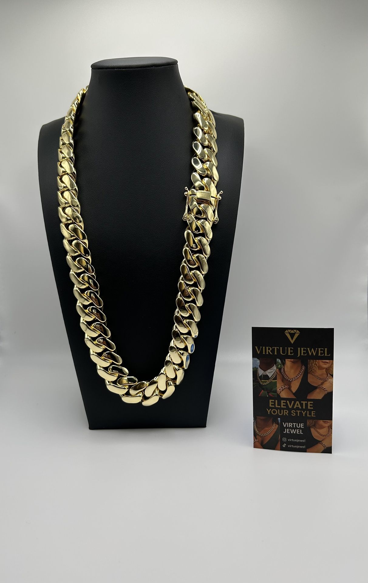 20mm Miami Cuban Link Gold Plated Chain Necklace 18k & 14k Crab Old School Regular Lock