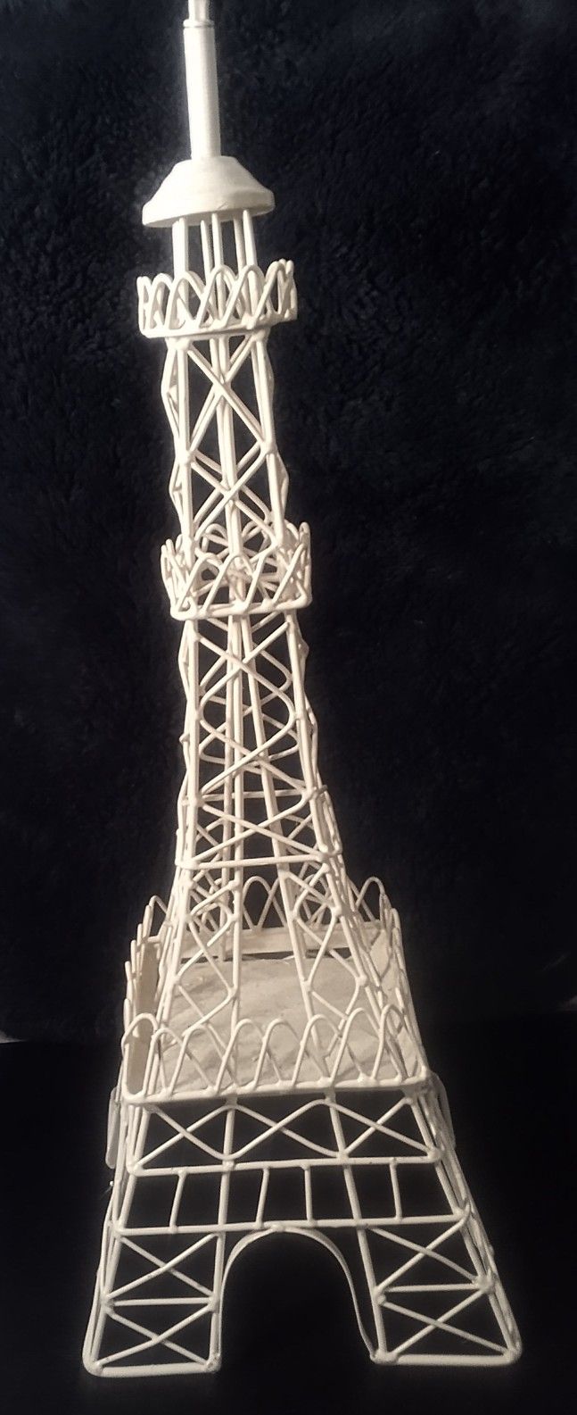 Eiffel Tower Paris France Metal Jewelry Tower Display Stand (25" x 8"), (White)