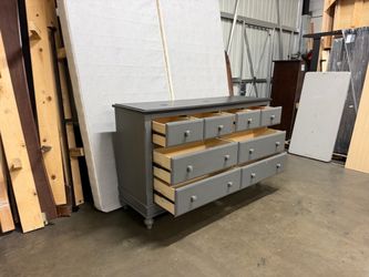 Gray 8-Drawer Wood Dresser with Knobs