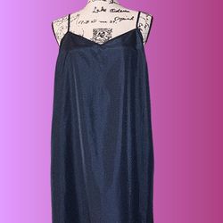 Navy dark blue flowy slip dress Nightgown