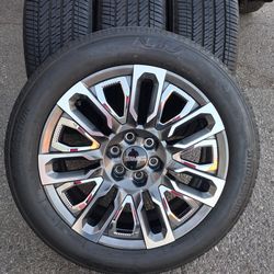 2024 NEW OEM ORIGINAL TAKEOFFS GMC YUKON DENALI ULTIMATE 22 INCH HAVE TPMS SENSORS TIRES BRIDGESTONE ALENZA NEW 100 % $ 2399