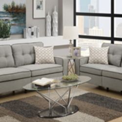 Gorgeous Two piece sofa and love seat Light Grey set