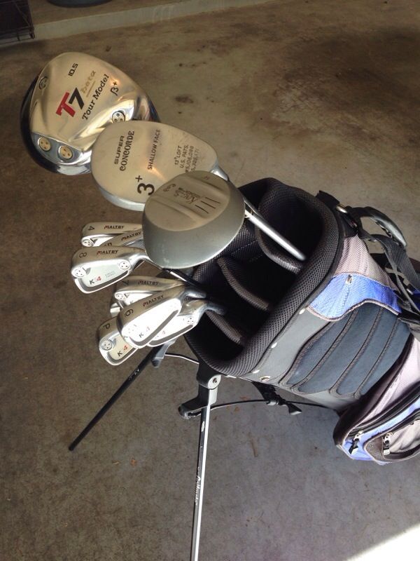 Golf Set- Maltby KE4 Kinetic Energy Irons w/ Mixed Woods, Bag & Extras