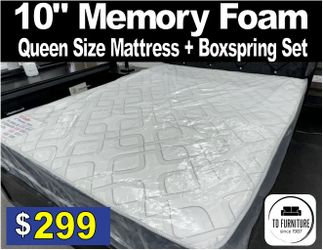 10" Memory Foam SET Mattress and Boxspring