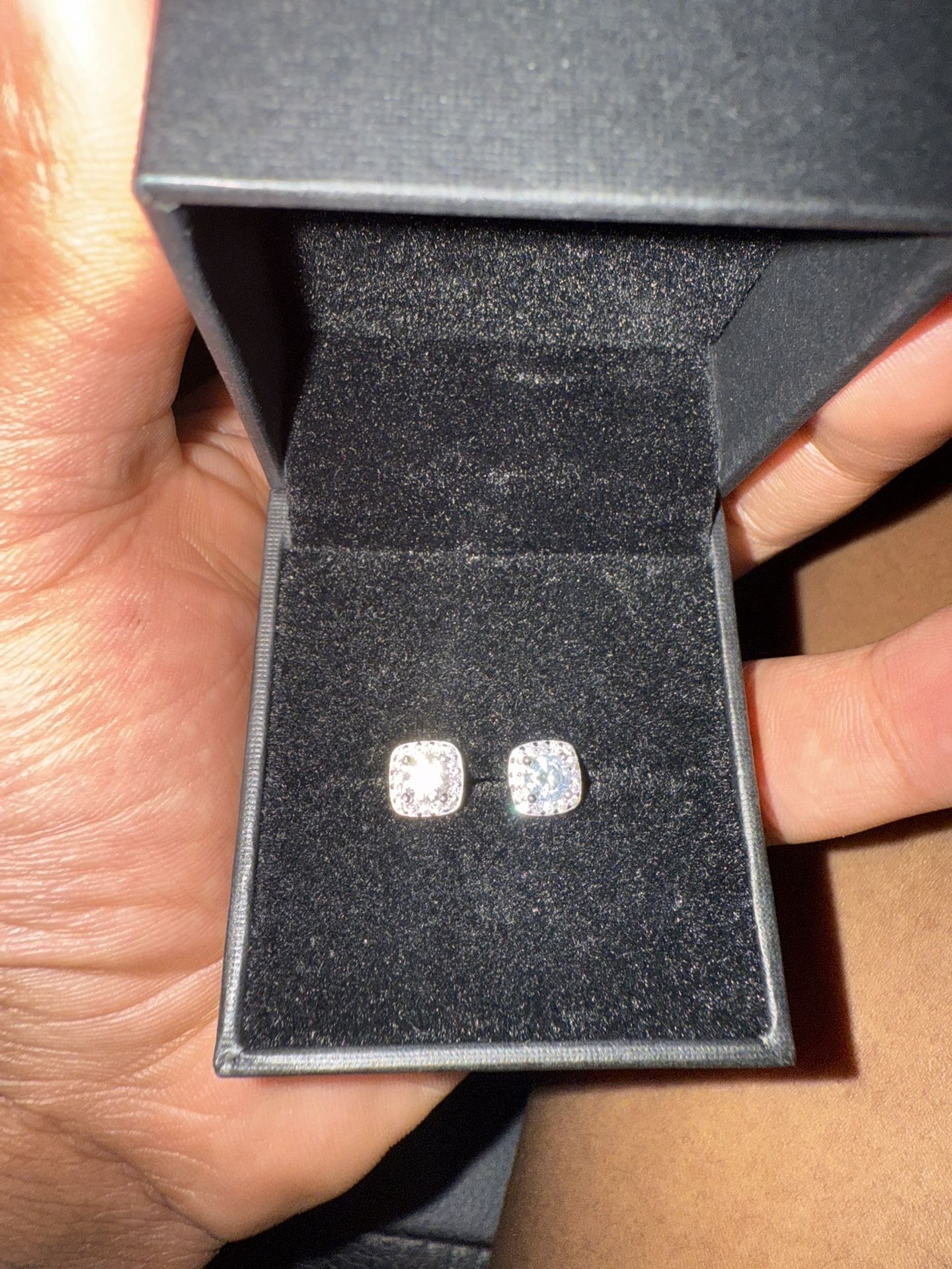 Square Moissanite Earrings.