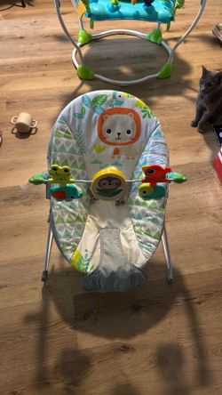 Bright Starts Playful Paradise Vibrating Baby Bouncer with Toys