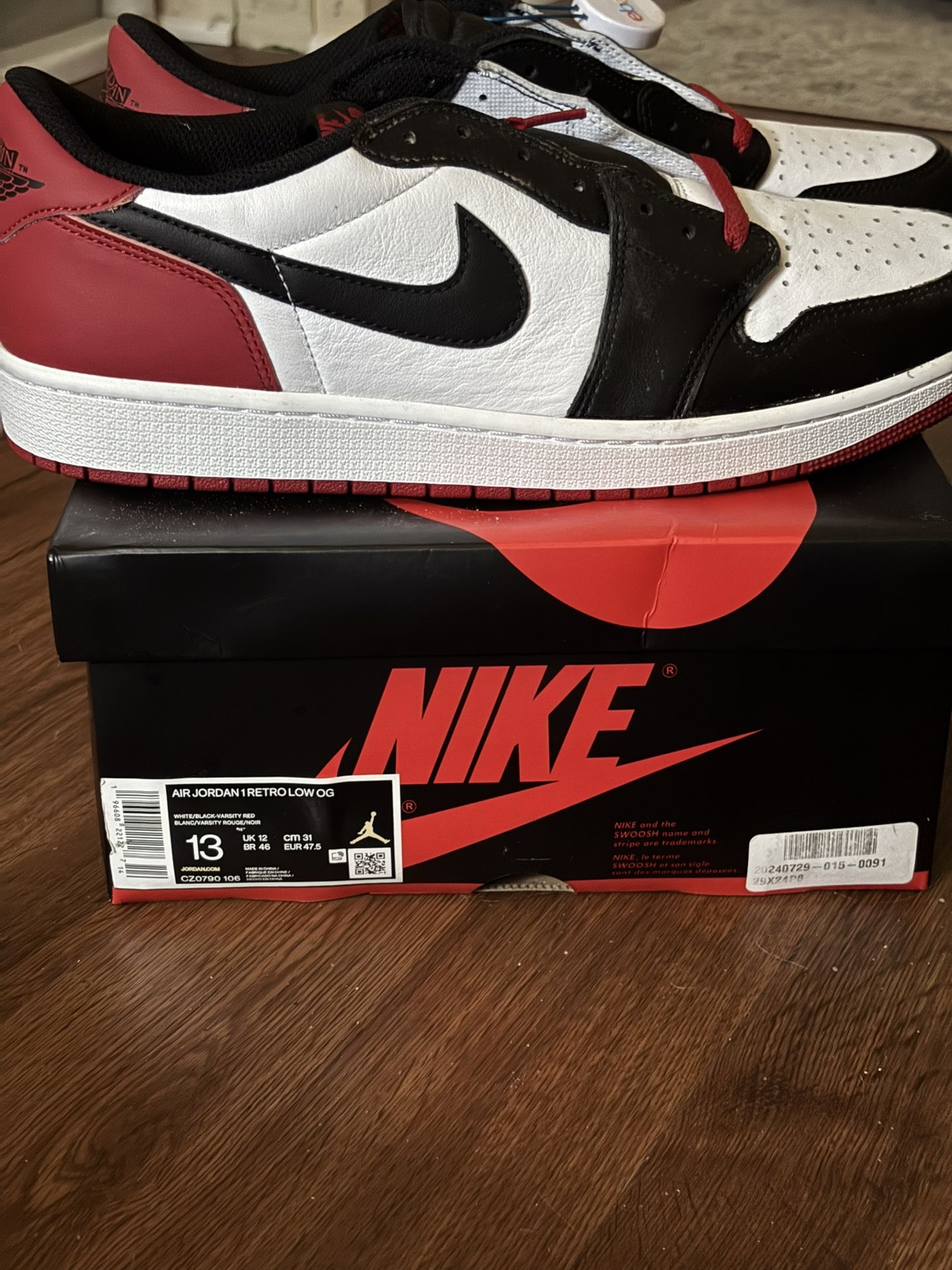 Air Jordan 1 Low(Black Toe)(Read Description)