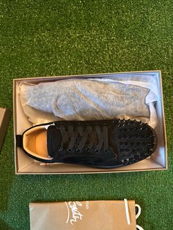 Christia Louboutin Black Spiked Low-Top Sneakers