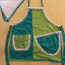 Handmade Apron (Blue & Green Design/Pattern)