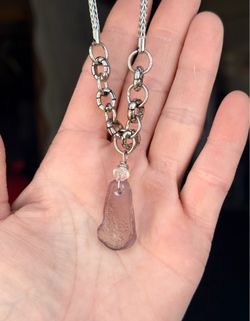 Rare Lavender Genuine Sea Glass Necklace