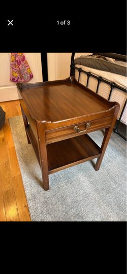 1970s vintage English mahogany end table