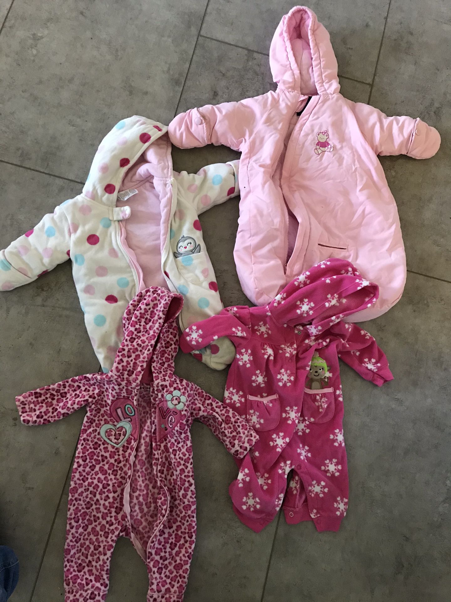 3 month baby girl coat bunting lot