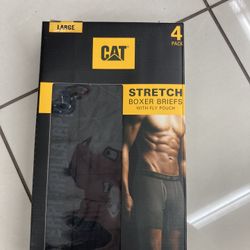 NWT CAT Men’s Stretch Boxer Briefs 4 Pairs Size L
