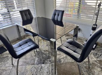 BLACK LEATHER DINING CHAIRS πͺ π€