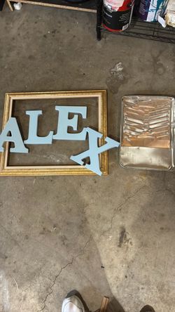 Gold frame, letters and Aluminum paint pan