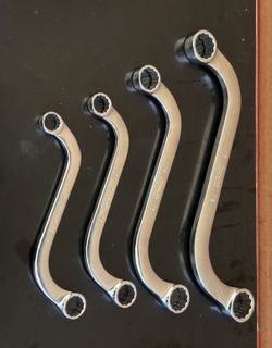 Snap-on Tools 4 Pc 12-Point Metric Flank Drive S-Shaped Box Wrench Set (10,11,12,13,14,15,17,19 mm