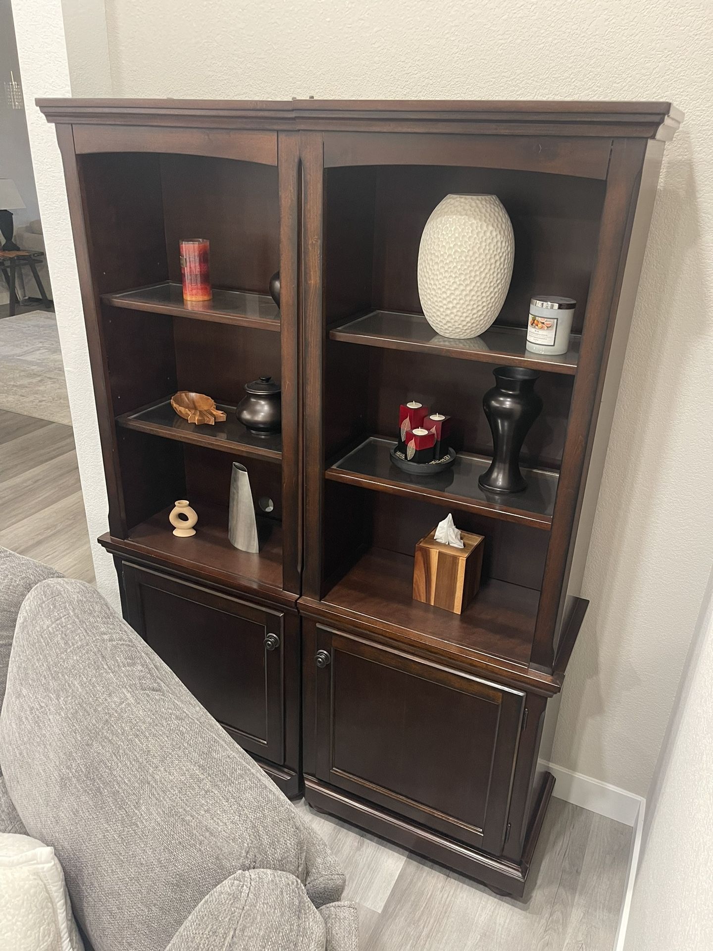 Dark Wood Bookshelves 