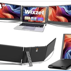 Laptop Screen Extender, 14" FHD 1080P Portable Monitor for Laptop, Plug&Play Triple Screen Extender, Auto Adjust Width Dual Monitor for 13" - 17" Lapt