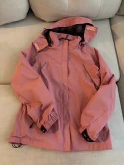 Pink Hooded Outdoor Rain Jacket