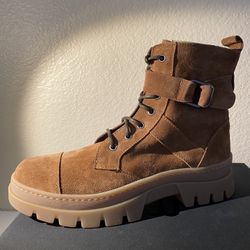 Suede Buckle Ankle Boot Size 10
