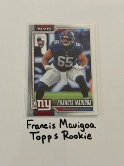 Francis Mauigoa New York Giants Tackle Topps Rookie Card.