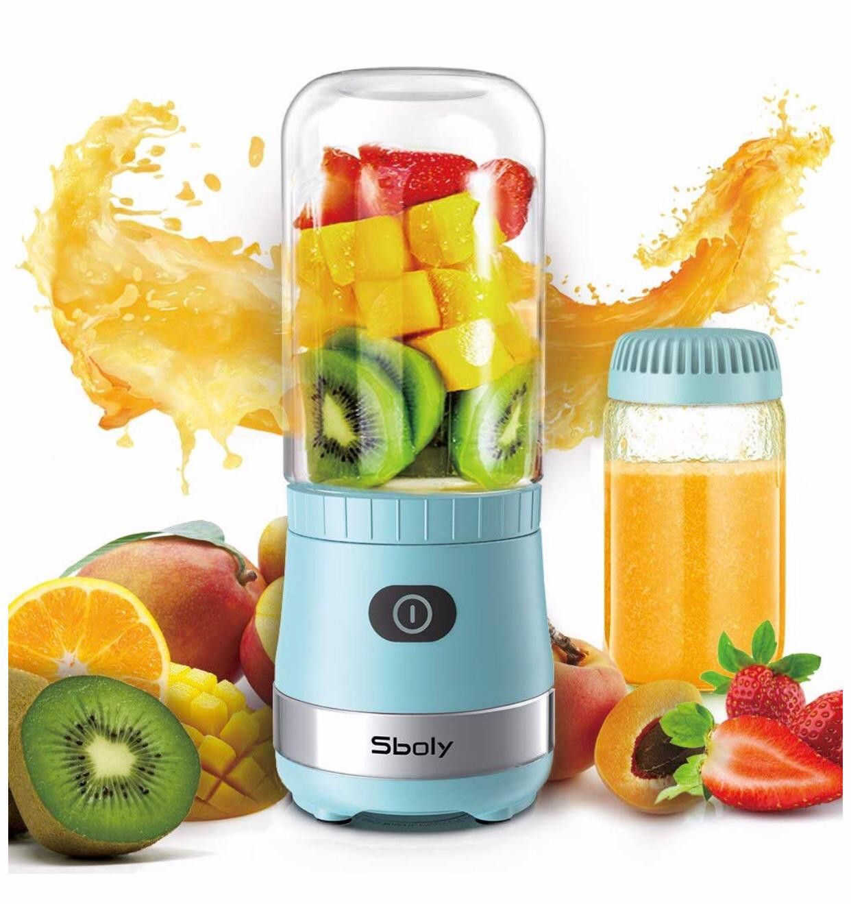 Portable Mini Blender USB Rechargeable with 2 Tritan Bottles BPA-Free, Personal Blender for Smoothies and Shakes