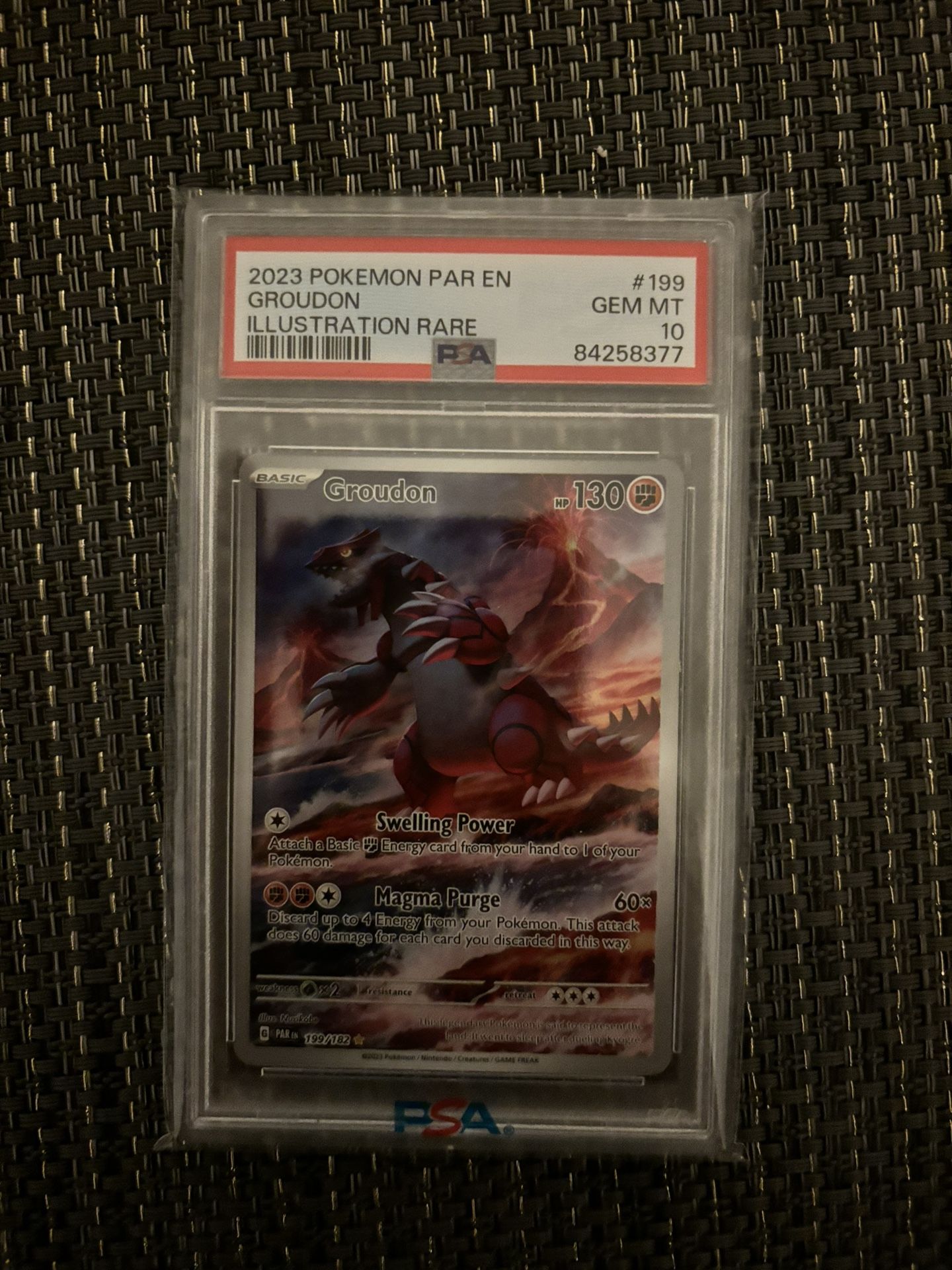 PSA 10 GEM MINT Groudon 199/182 Illustration Rare Pokemon SV Paradox Rift