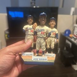 Ultra Rare Jackie Robinson, Don Newcombe and Roy Campanella 2013 Los Angeles / Brooklyn Dodgers Hall of Fame Legends Statue / Figure SGA.