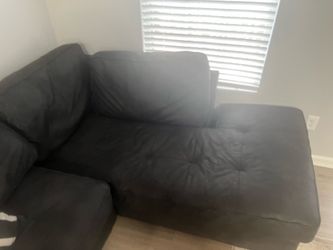 Dark Blue Sectional Sofa with pillows