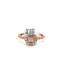 10kt Rose Gold Round Cluster Bead Diamond Ring 2.00grams .33ctw Size 7 1/2 166056 10