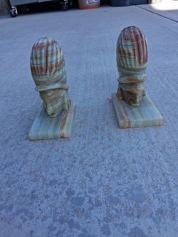 Indian onyx bookends