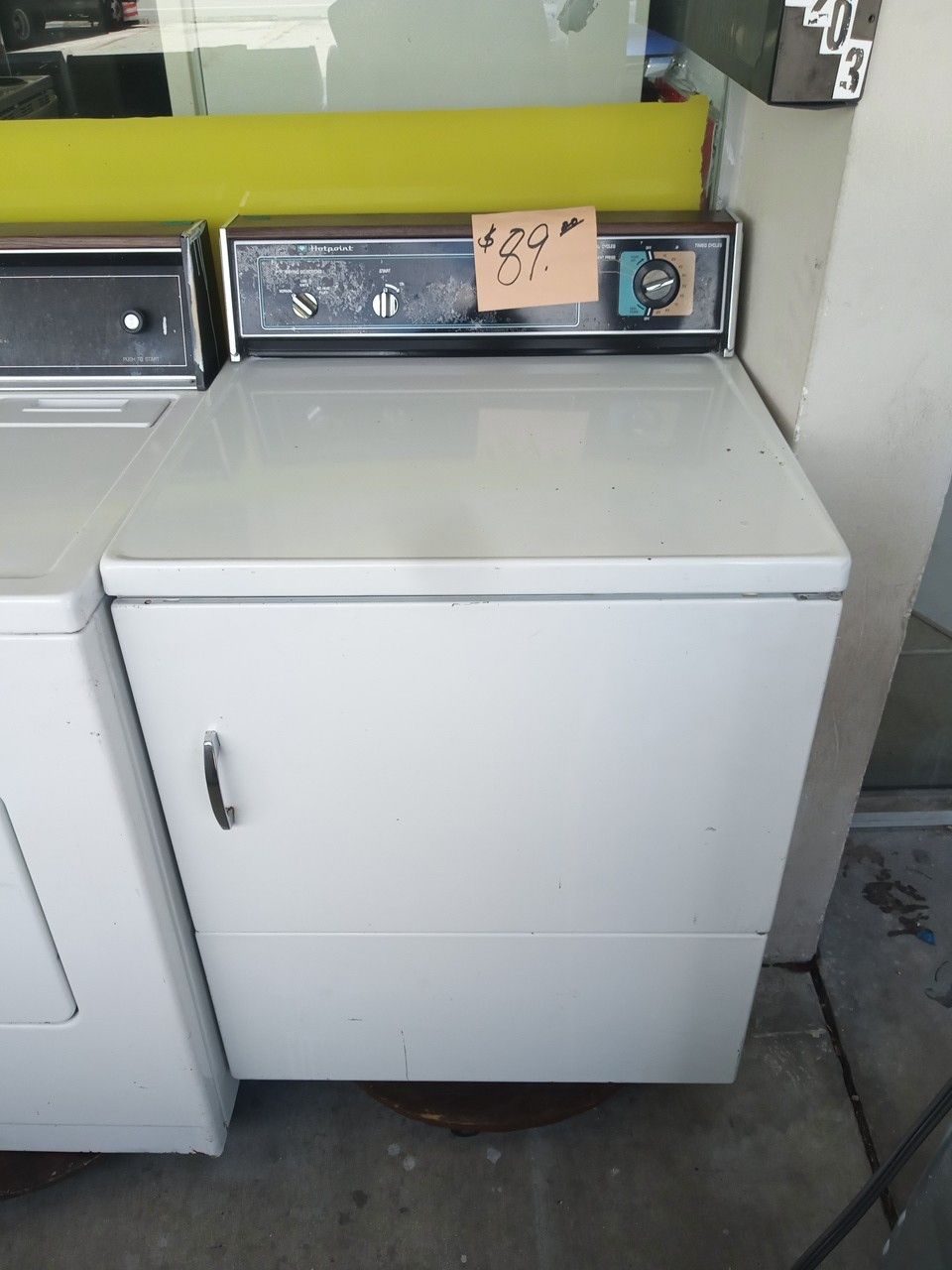 Hotpoint Dryer white large capacity heavy duty oldie but goodie . Warranty . Delivery available . 2203 Fowler st. Ft. Myers 33901