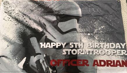 Star Wars stormtrooper birthday banner