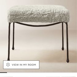 Cb2- Journey Cream Shearling Stools 