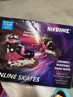 New Inline Skates New Bounce new adjustable roller skates XS (8c-12c)