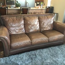 Real Leather Couch With Matching chair 